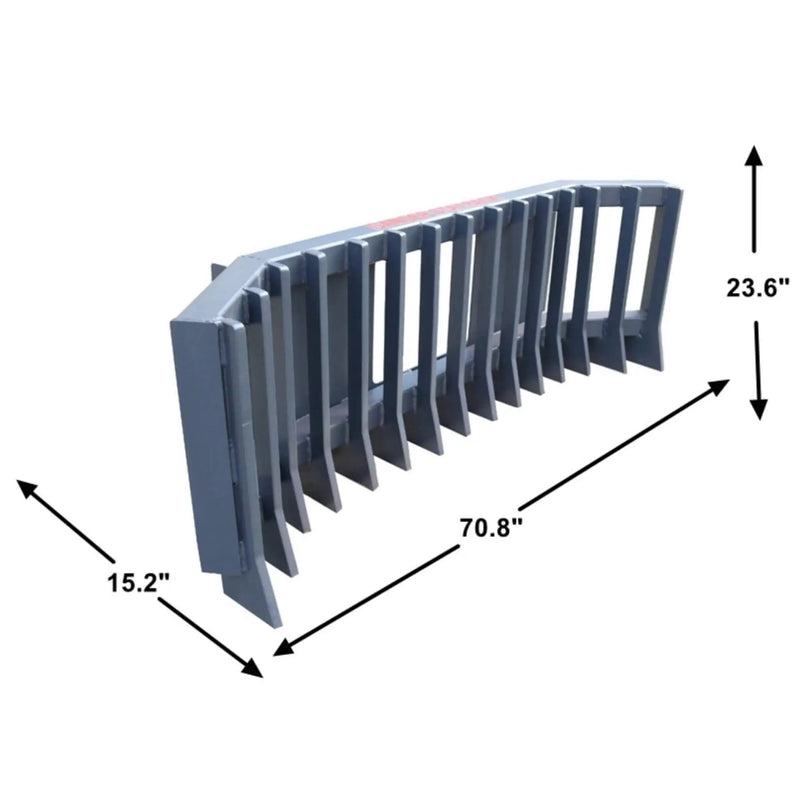 Heavy-Duty Push Stick Rake Skid Steer Attachment With Quick Attach (SAK60185) by SAKSBY WHOLESALE