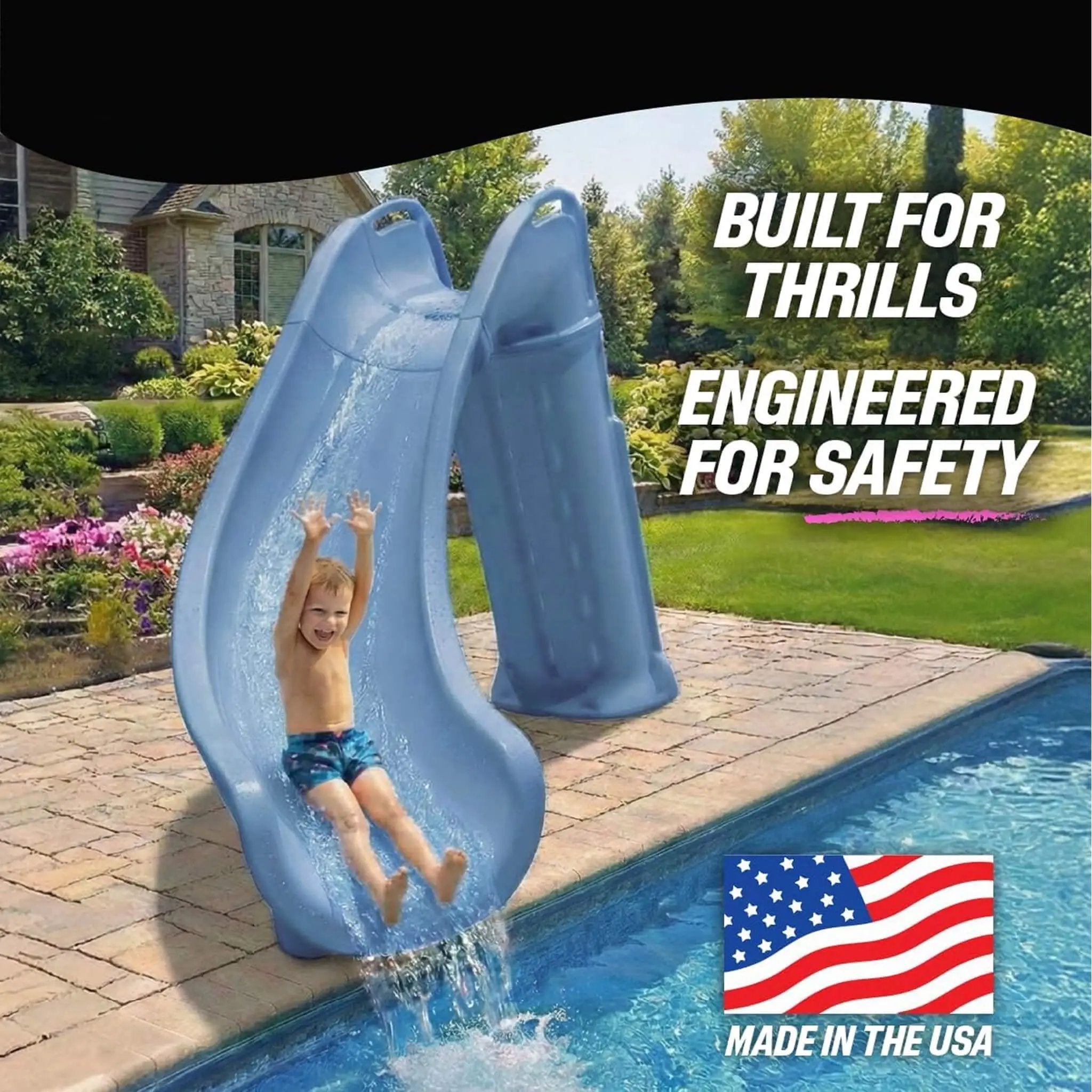 Heavy-Duty Commercial Reinforced Leak-Proof Waterslide With Handrails (SAK93157) by SAKSBY WHOLESALE