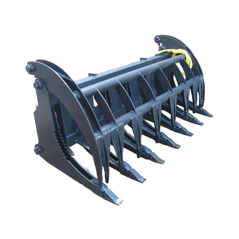 Heavy-Duty 74-Inch Root Rake Grapple Skid Steer Attachment With Teeth (SAK98230) by SAKSBY WHOLESALE