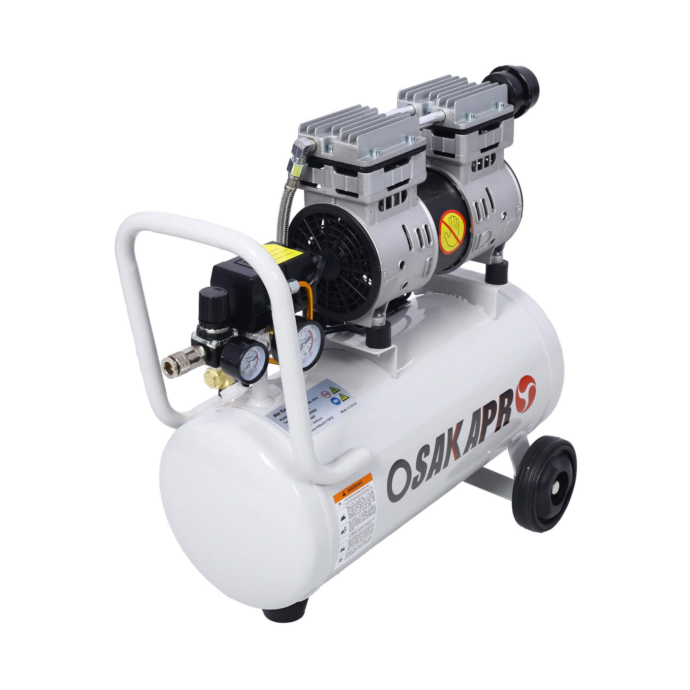 Heavy Duty 1.5/2.5HP Silent Oil-Free Portable Air Compressor With Wheels And Auto Drain (SAK53462) by SAKSBY WHOLESALE