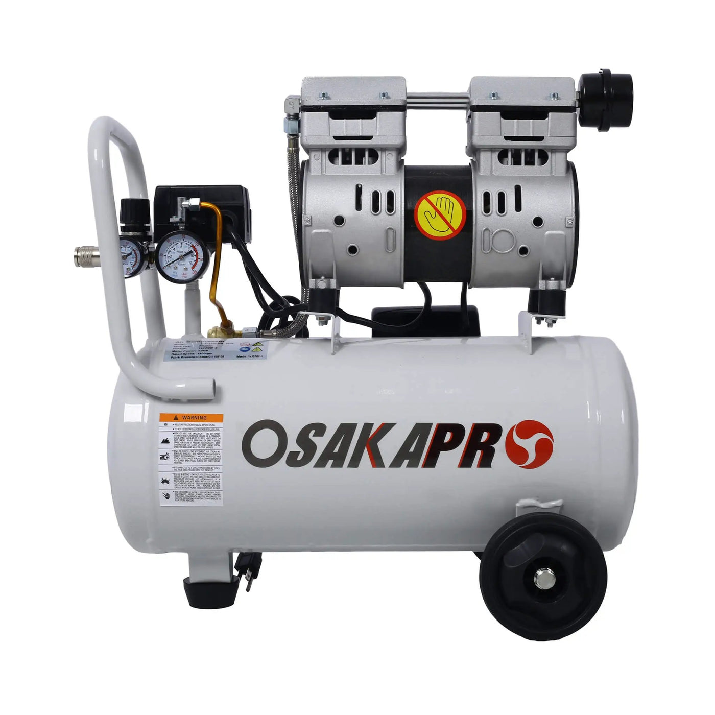Heavy Duty 1.5/2.5HP Silent Oil-Free Portable Air Compressor With Wheels And Auto Drain (SAK53462) by SAKSBY WHOLESALE