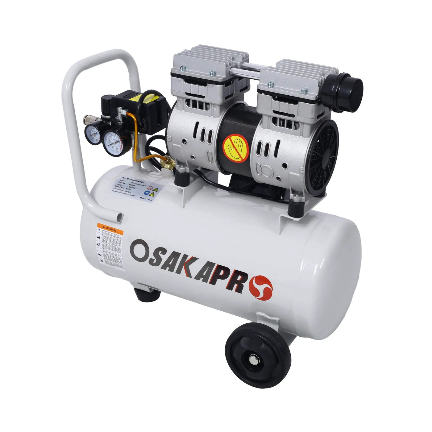Heavy Duty 1.5/2.5HP Silent Oil-Free Portable Air Compressor With Wheels And Auto Drain (SAK53462) by SAKSBY WHOLESALE
