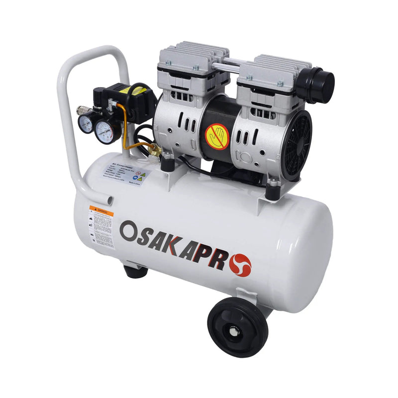 Heavy Duty 1.5/2.5HP Silent Oil-Free Portable Air Compressor With Wheels And Auto Drain (SAK53462) by SAKSBY WHOLESALE