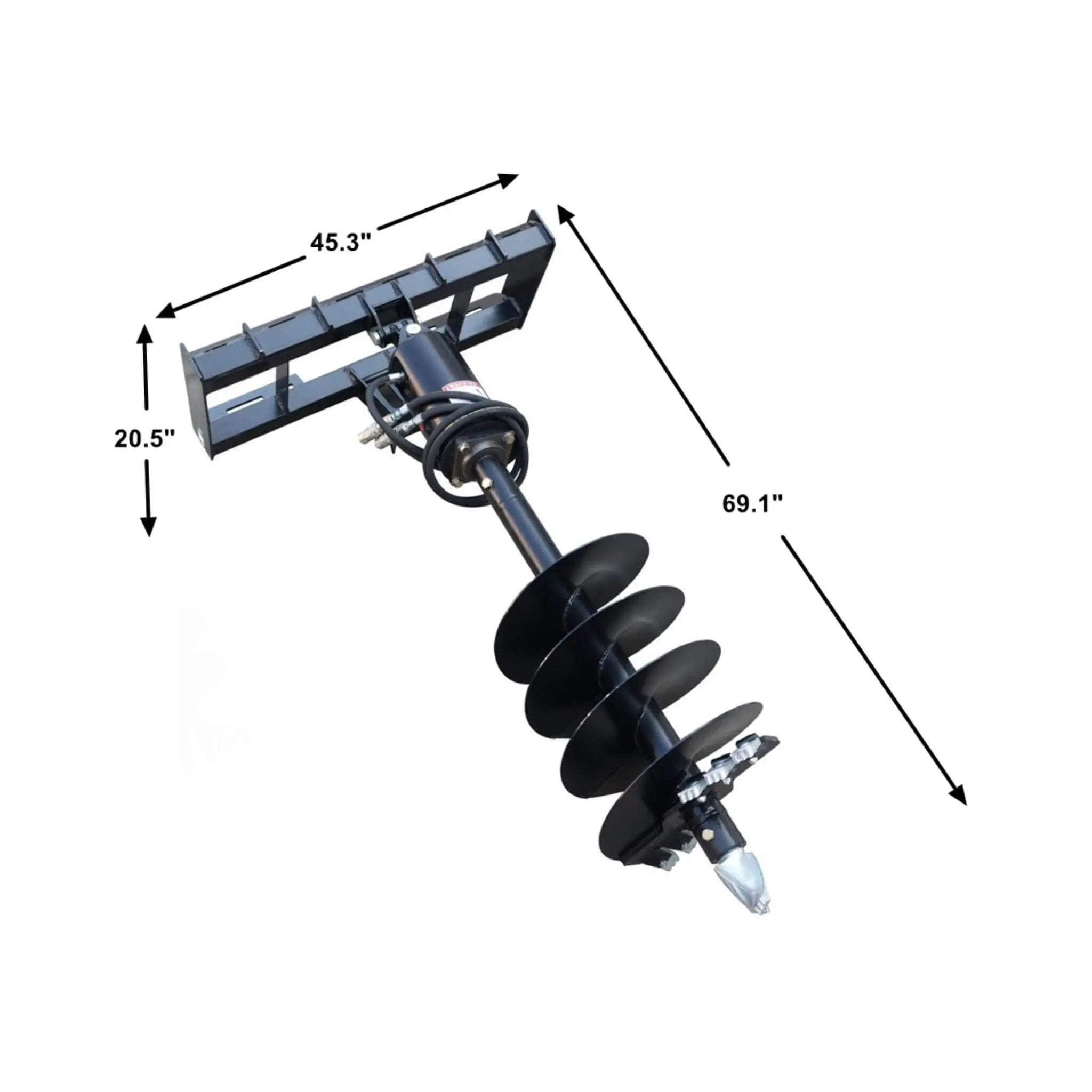Heavy-Duty Skid Steer Auger Drive Attachment With 12-Inch Post Hole Bit (SAK25169) by SAKSBY WHOLESALE