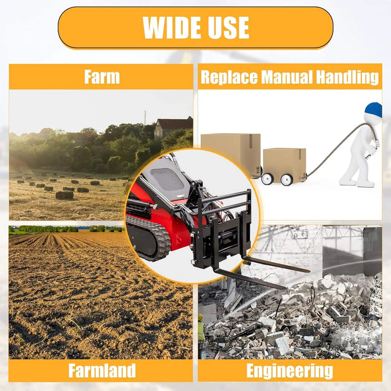 Heavy-Duty Skid Steer Pallet Fork Attachment With Lateral Shift (SAK29135) by SAKSBY WHOLESALE