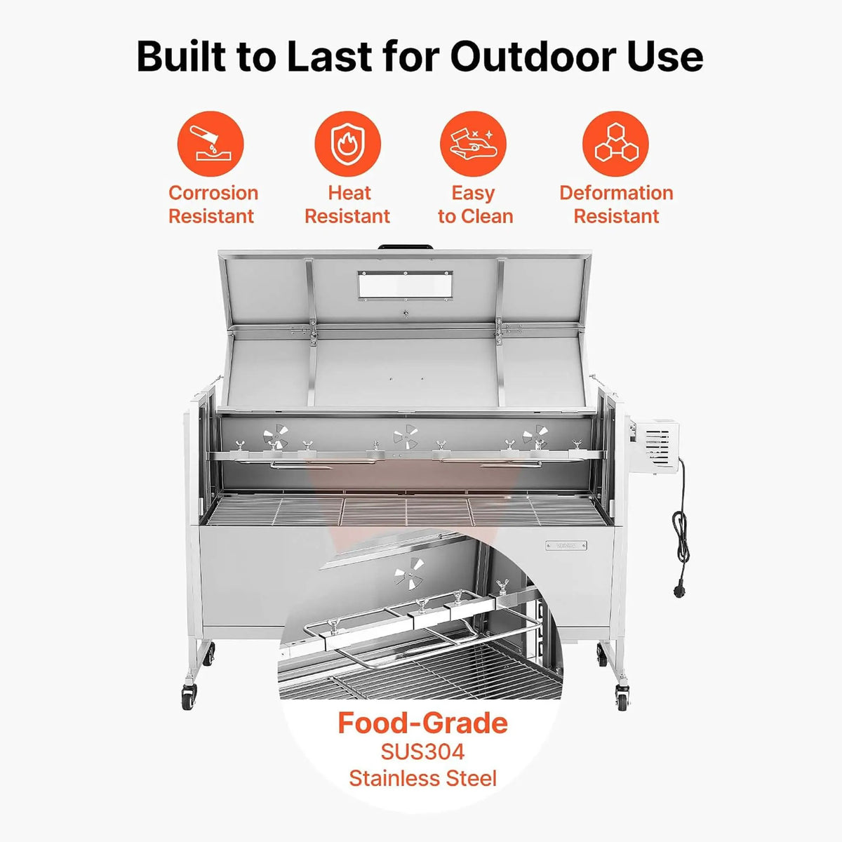 Heavy-Duty Spit Roaster Rotisserie BBQ Grill For Pig, Lamb And Chicken (SAK59286) by SAKSBY WHOLESALE
