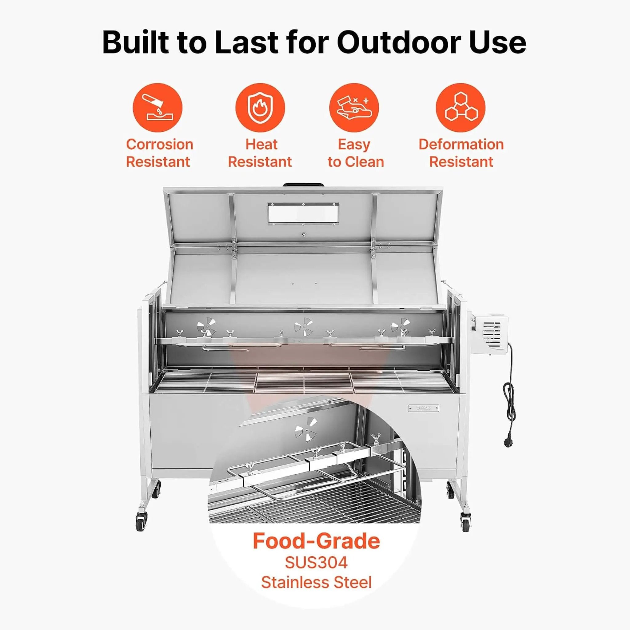 Heavy-Duty Spit Roaster Rotisserie BBQ Grill For Pig, Lamb And Chicken (SAK59286) by SAKSBY WHOLESALE