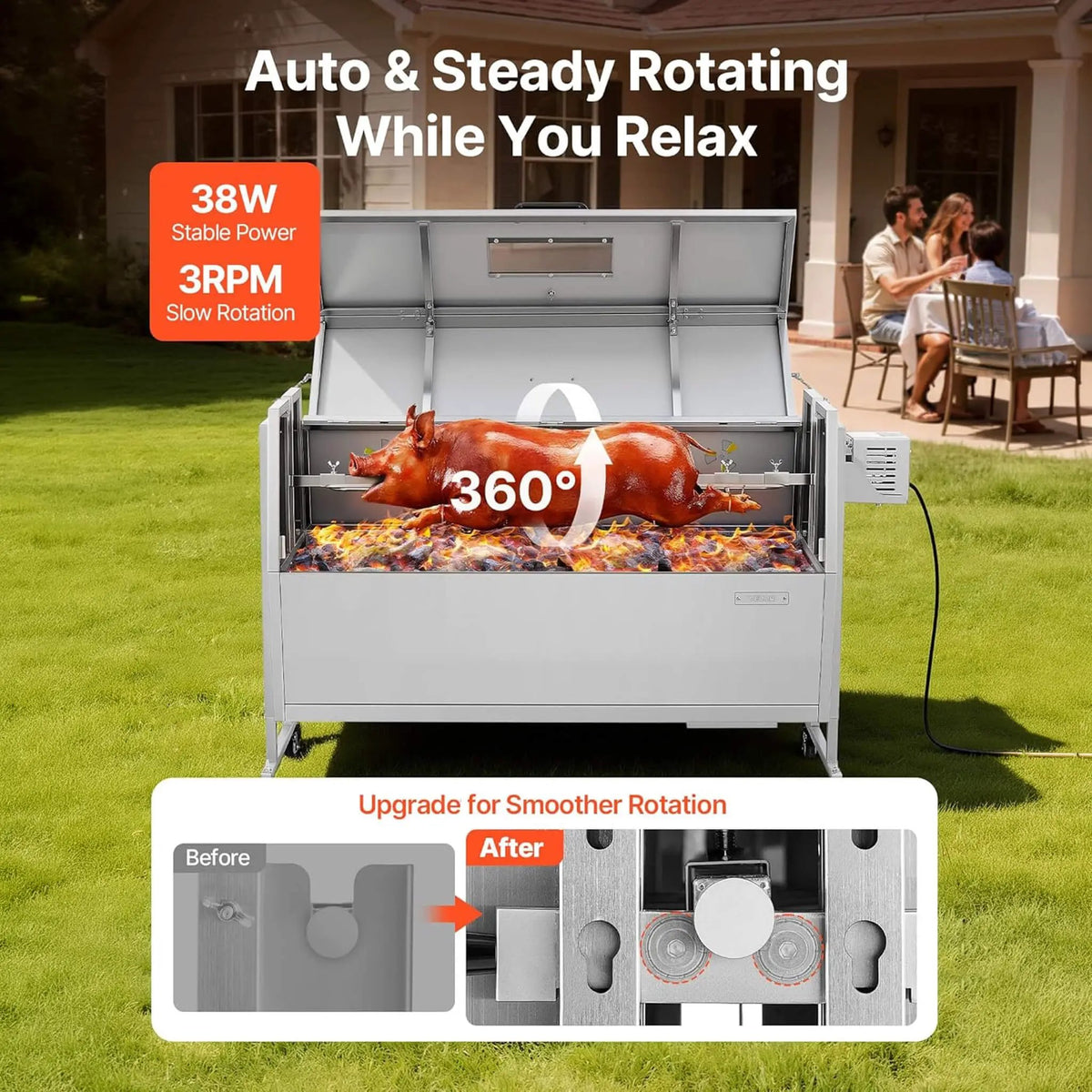 Heavy-Duty Spit Roaster Rotisserie BBQ Grill For Pig, Lamb And Chicken (SAK59286) by SAKSBY WHOLESALE