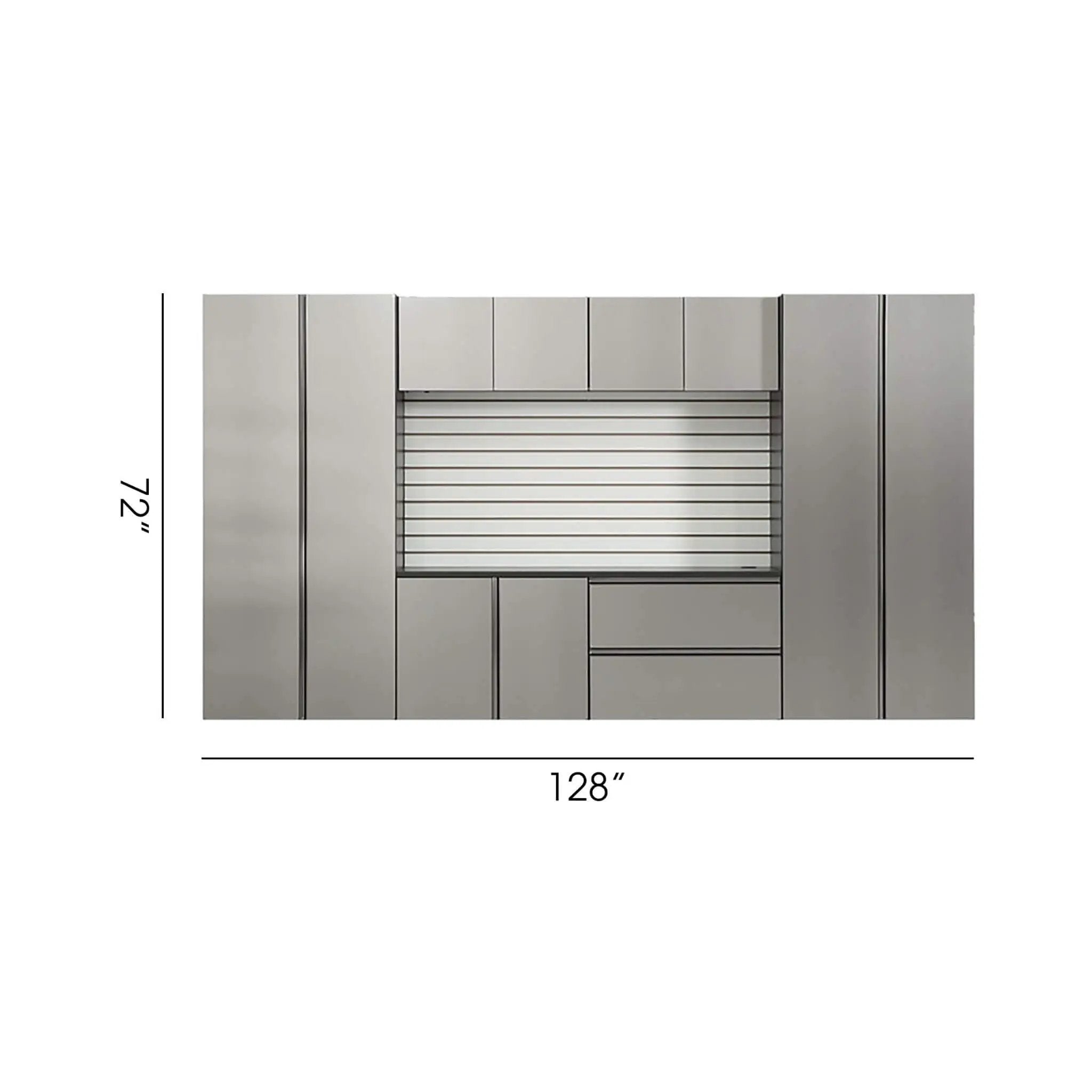Alora Heavy-Duty Wall-Mounted Metallic Gray Garage Cabinet Set With Soft Closing Doors And Drawers (SAK24368) by SAKSBY WHOLESALE