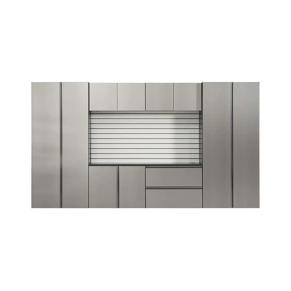Alora Heavy-Duty Wall-Mounted Metallic Gray Garage Cabinet Set With Soft Closing Doors And Drawers (SAK24368)
