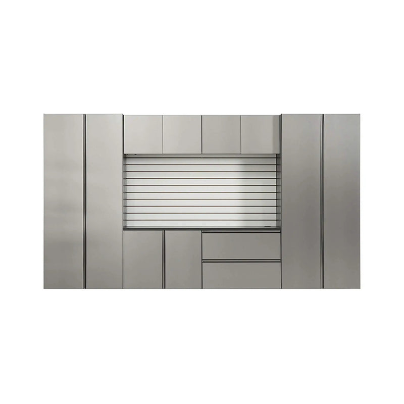 Alora Heavy-Duty Wall-Mounted Metallic Gray Garage Cabinet Set With Soft Closing Doors And Drawers (SAK24368) by SAKSBY WHOLESALE