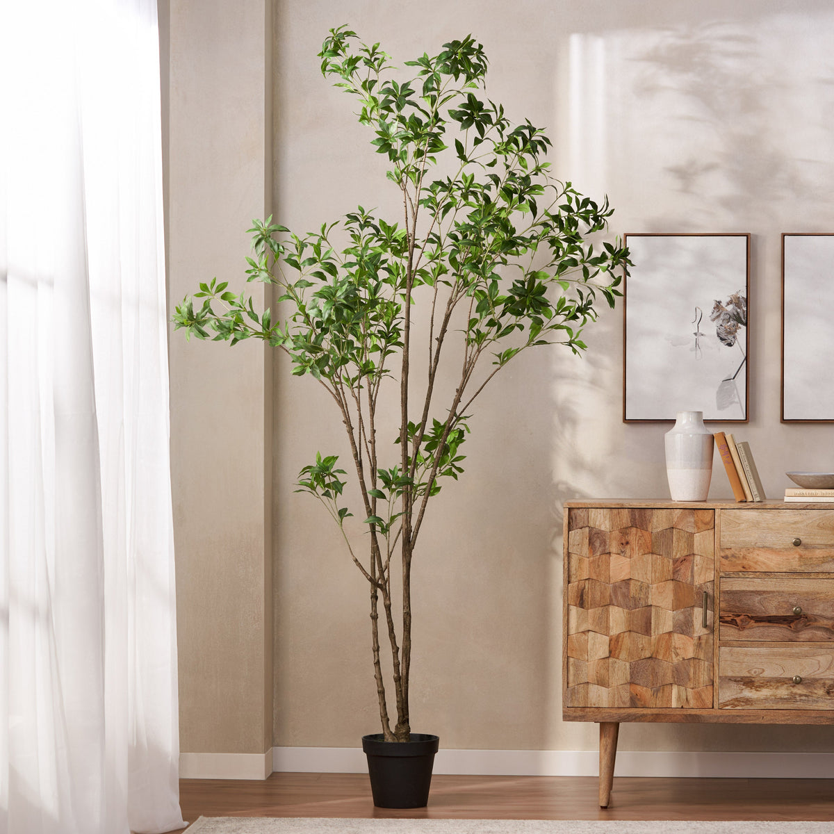 240cm Artificial Pieris Tree with Lush Greenery - Green, photo 5 of 10