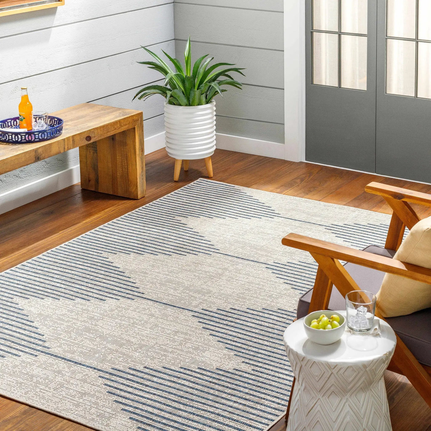 Stephan Blue & Gray Outdoor Rug by Boutique Rugs