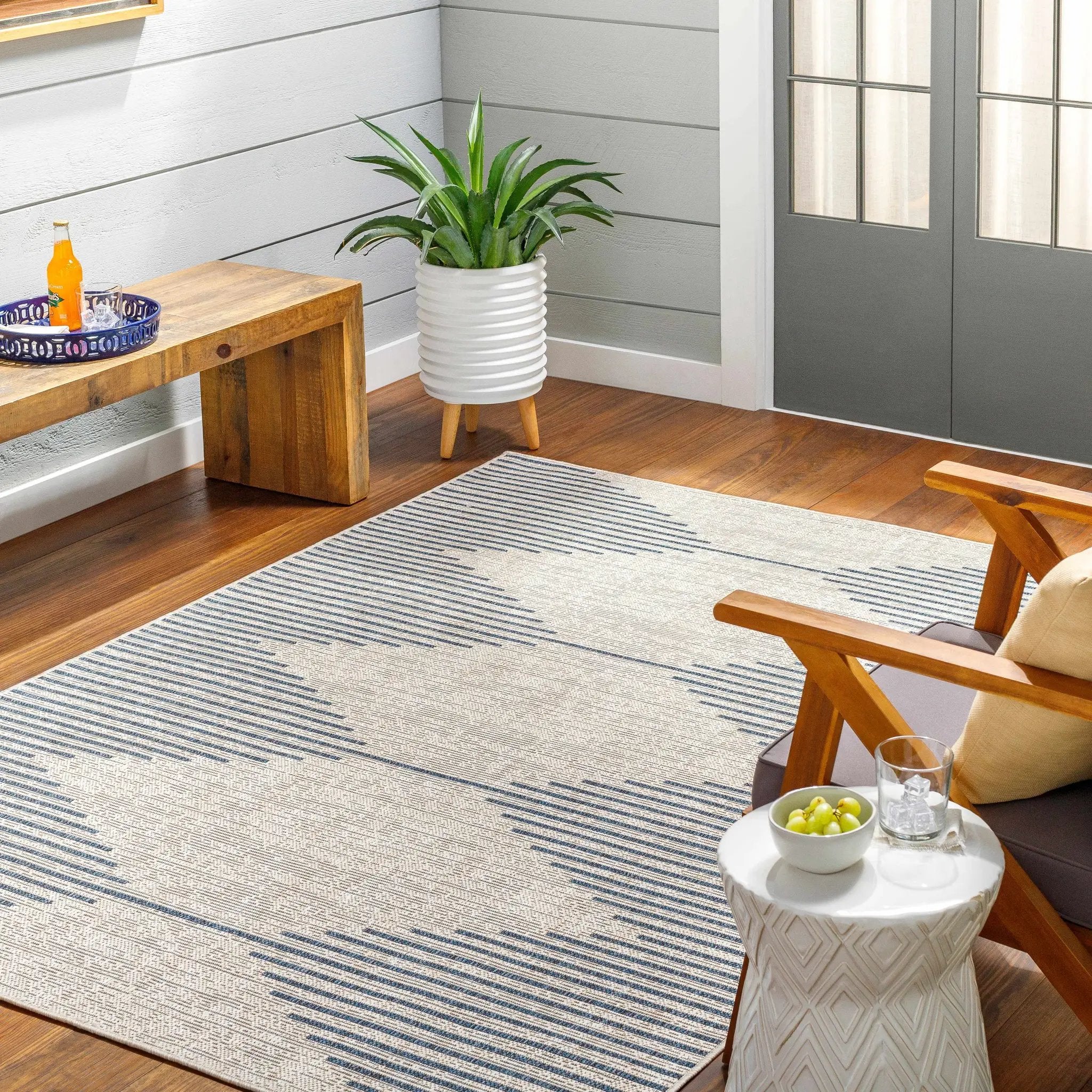 Stephan Blue & Gray Outdoor Rug by Boutique Rugs