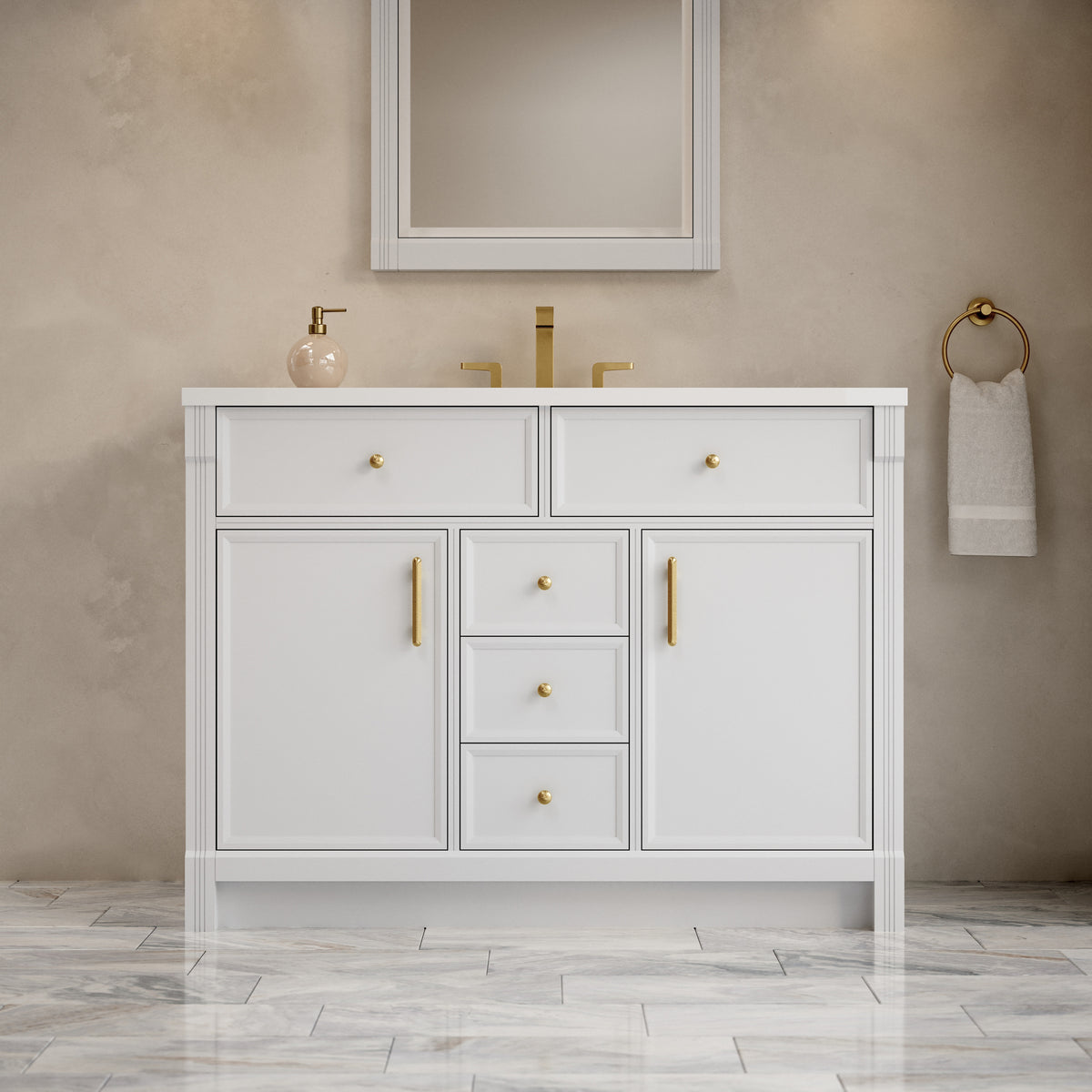 James Martin Bellshire 48" Single Bathroom Vanity, Bright White, view 37