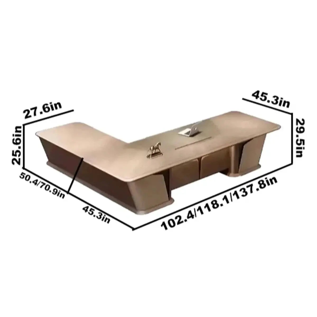 Cognac · Executive Desk w/ Mobile Storage by Arc Grove