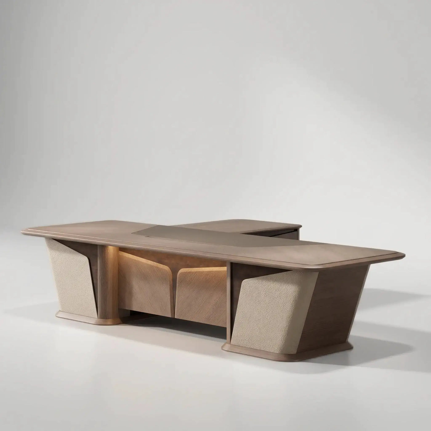 Cognac · Executive Desk w/ Mobile Storage by Arc Grove