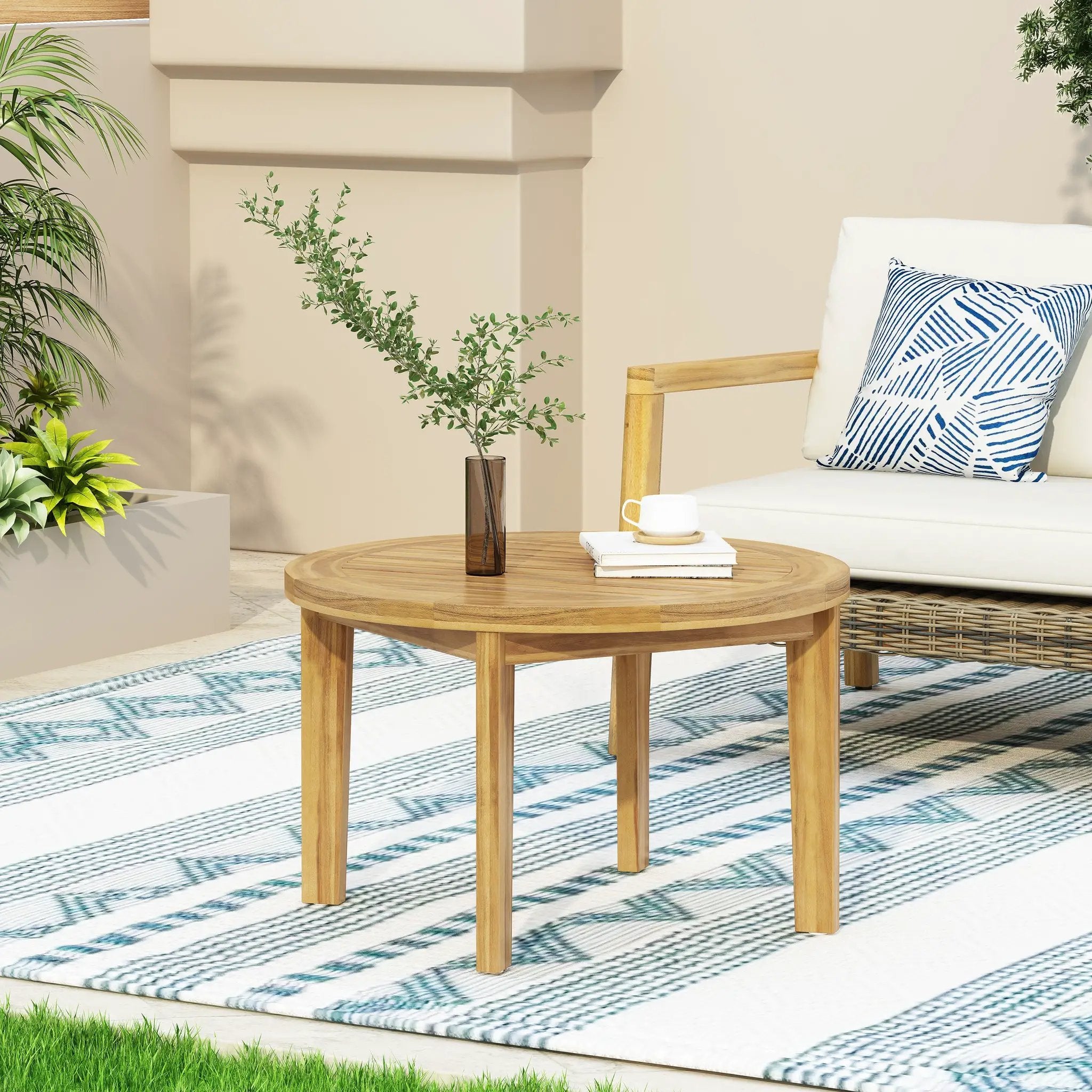 Outdoor Acacia Wood Patio Coffee Table by HouseOfZazla