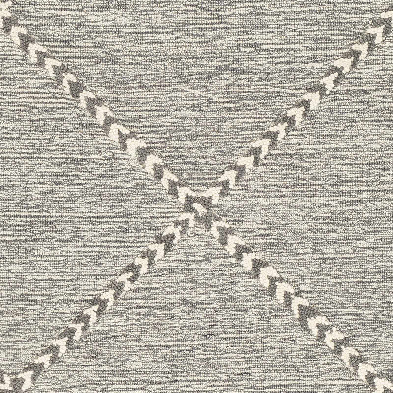 Hertfordshire Gray Trellis Tassel Wool Rug - Clearance by Boutique Rugs