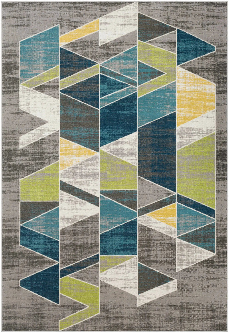 Hessel Green Triangles Area Rug - Clearance by Boutique Rugs