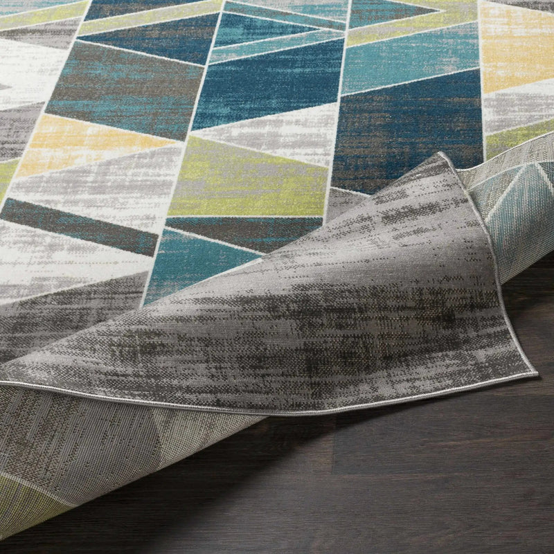 Hessel Green Triangles Area Rug - Clearance by Boutique Rugs