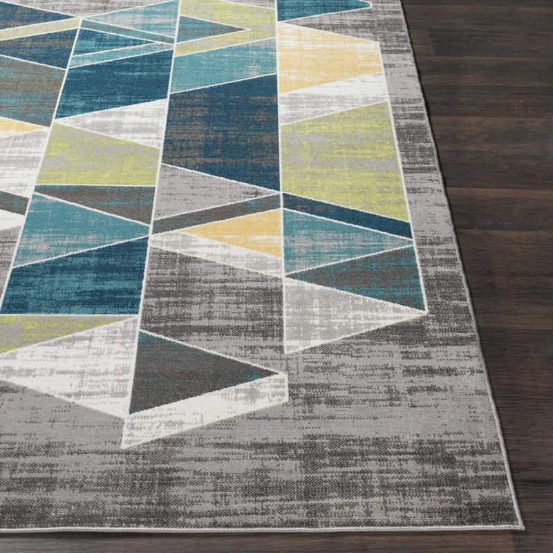 Hessel Green Triangles Area Rug - Clearance by Boutique Rugs