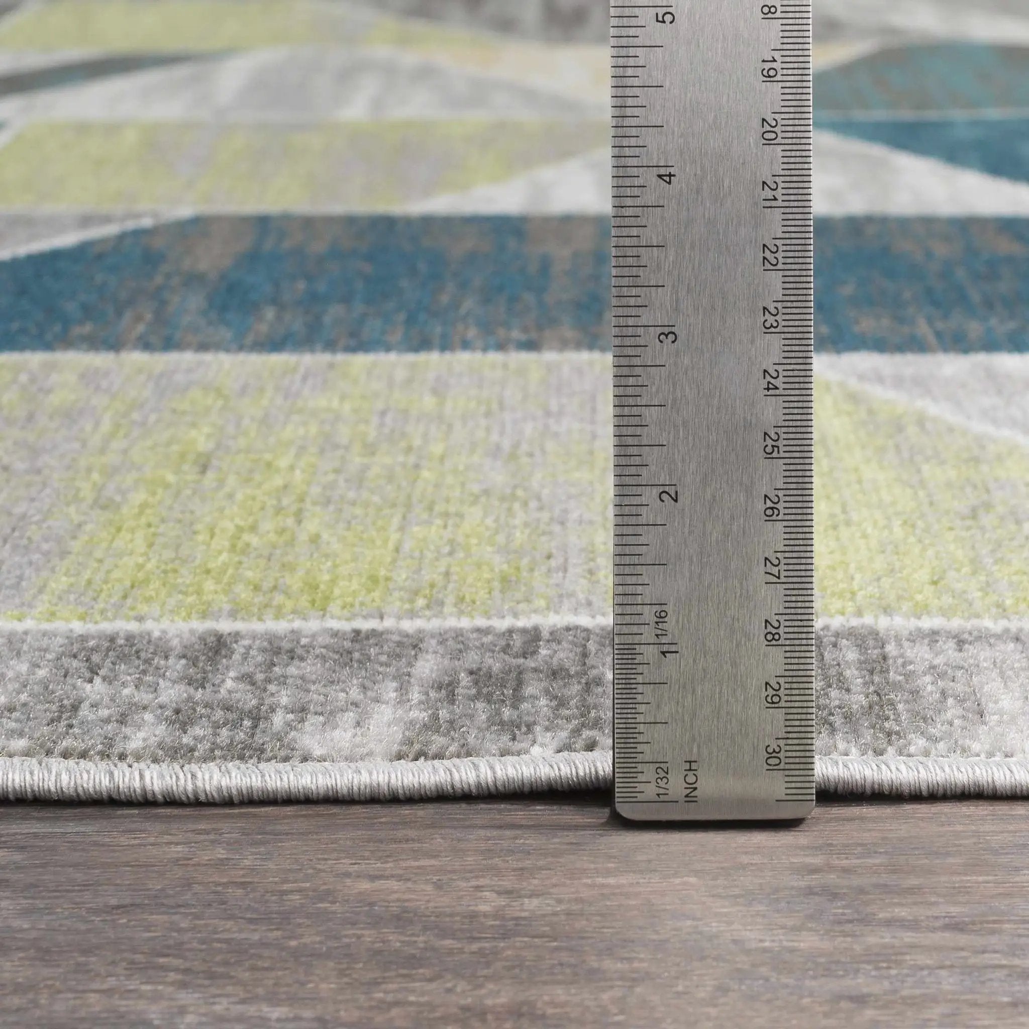Hessel Green Triangles Area Rug - Clearance by Boutique Rugs
