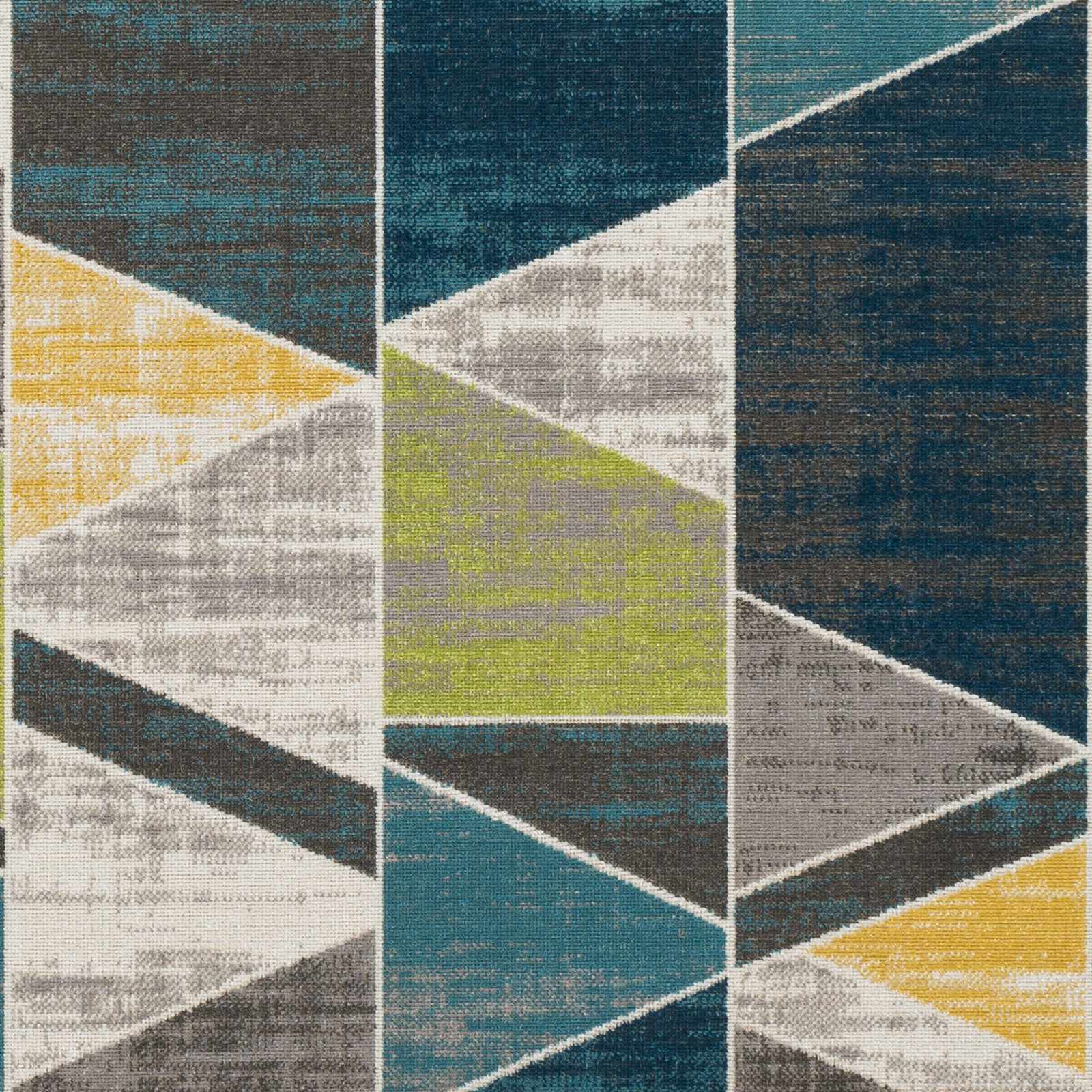Hessel Green Triangles Area Rug - Clearance by Boutique Rugs