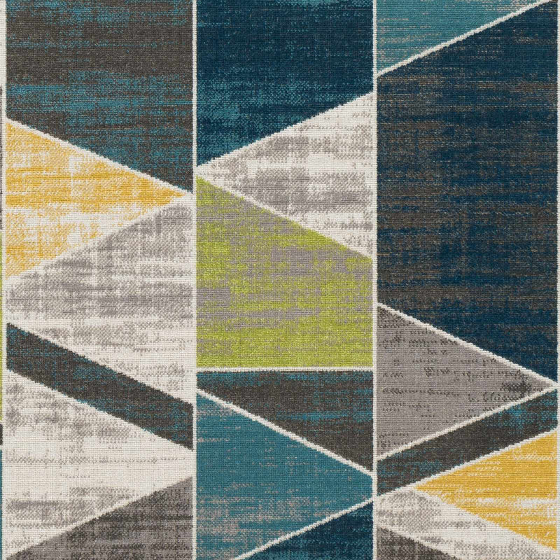 Hessel Green Triangles Area Rug - Clearance by Boutique Rugs