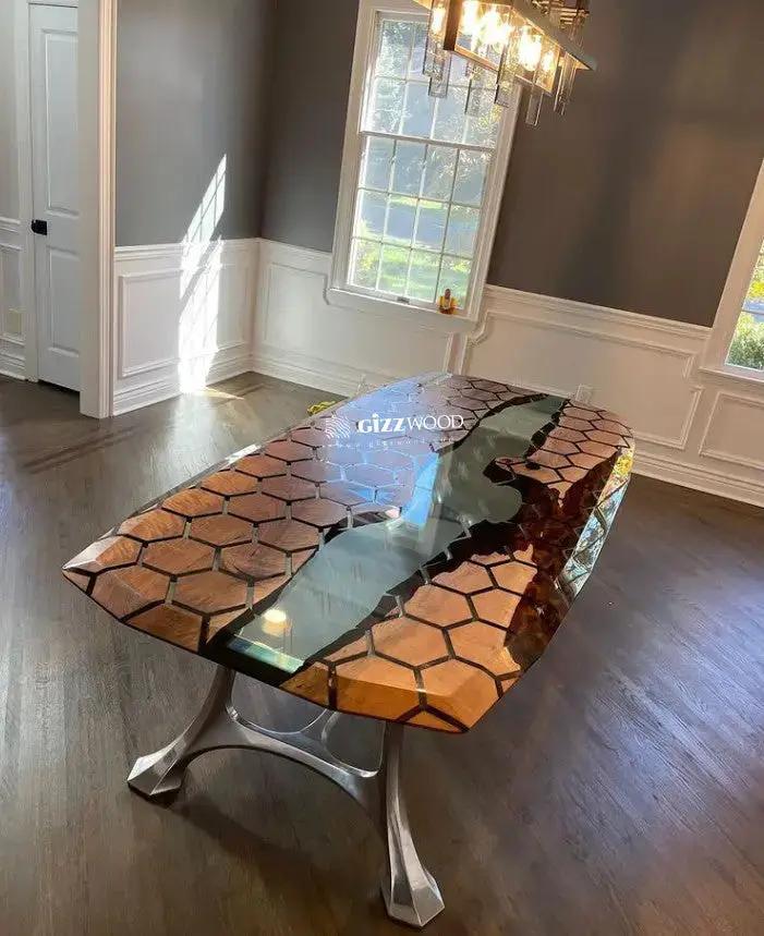 Hexagon Resin Dining Table by Gizz