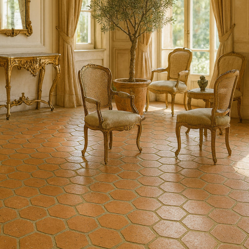 Hexagono Natural Hexagon Terracotta Tiles 6x6 Terracotta Natural 6x6 Tiles — 5
