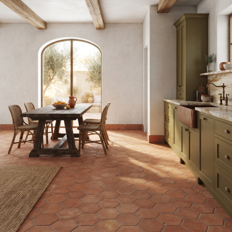 Hexagono Natural Hexagon Terracotta Tiles 6x6