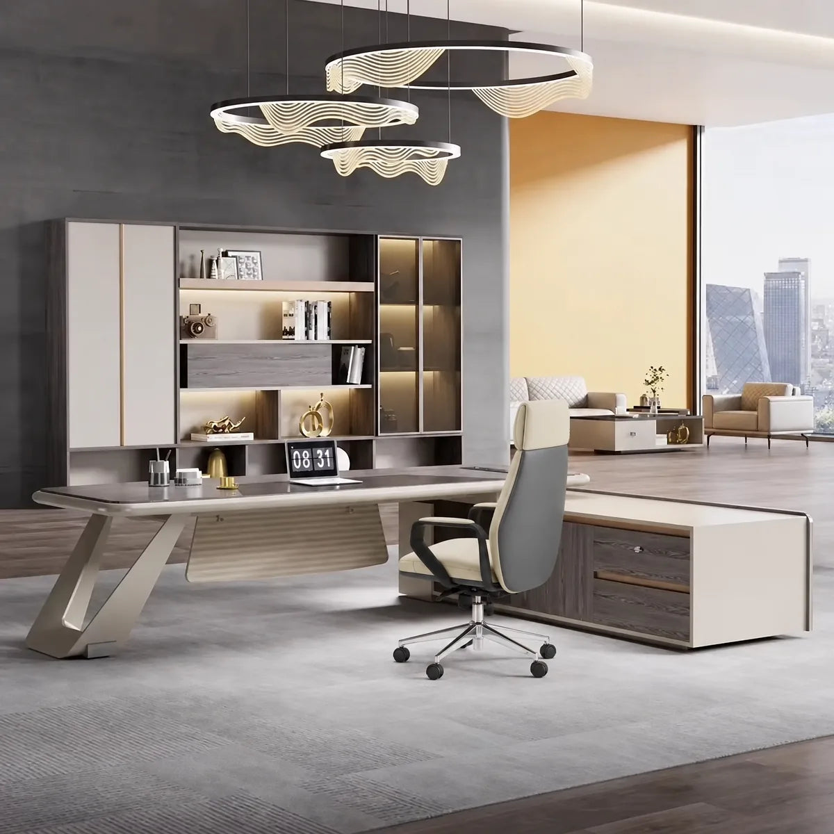 Heyer · Modern L-Shaped Executive Desk, photo 3 of 8