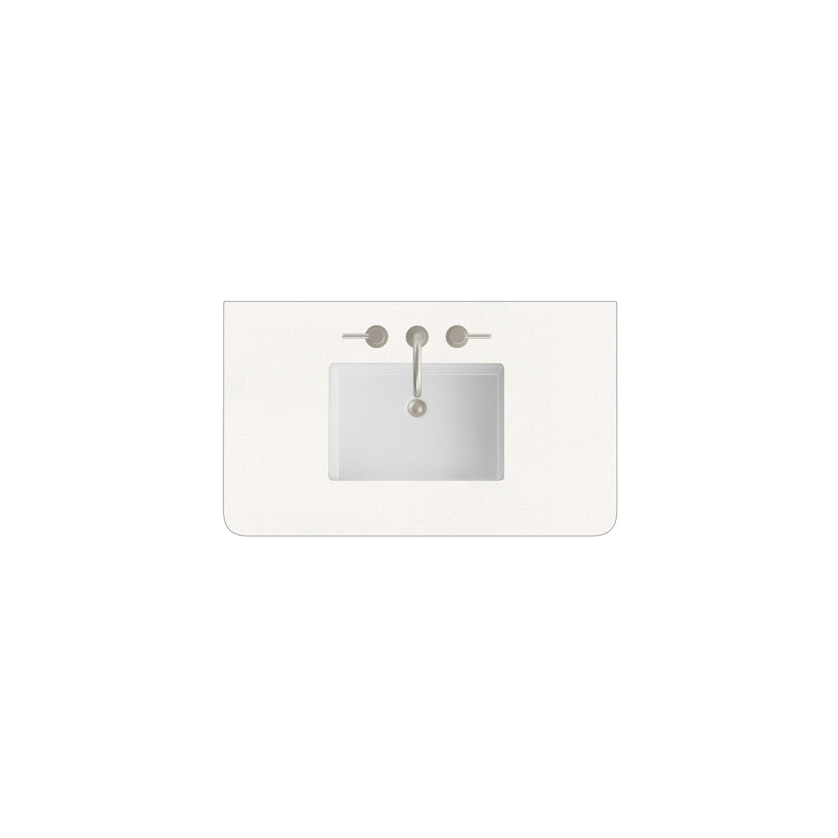 James Martin 36" Single Vanity Top with White Zeus (Radius Cut, Widespread) countertop