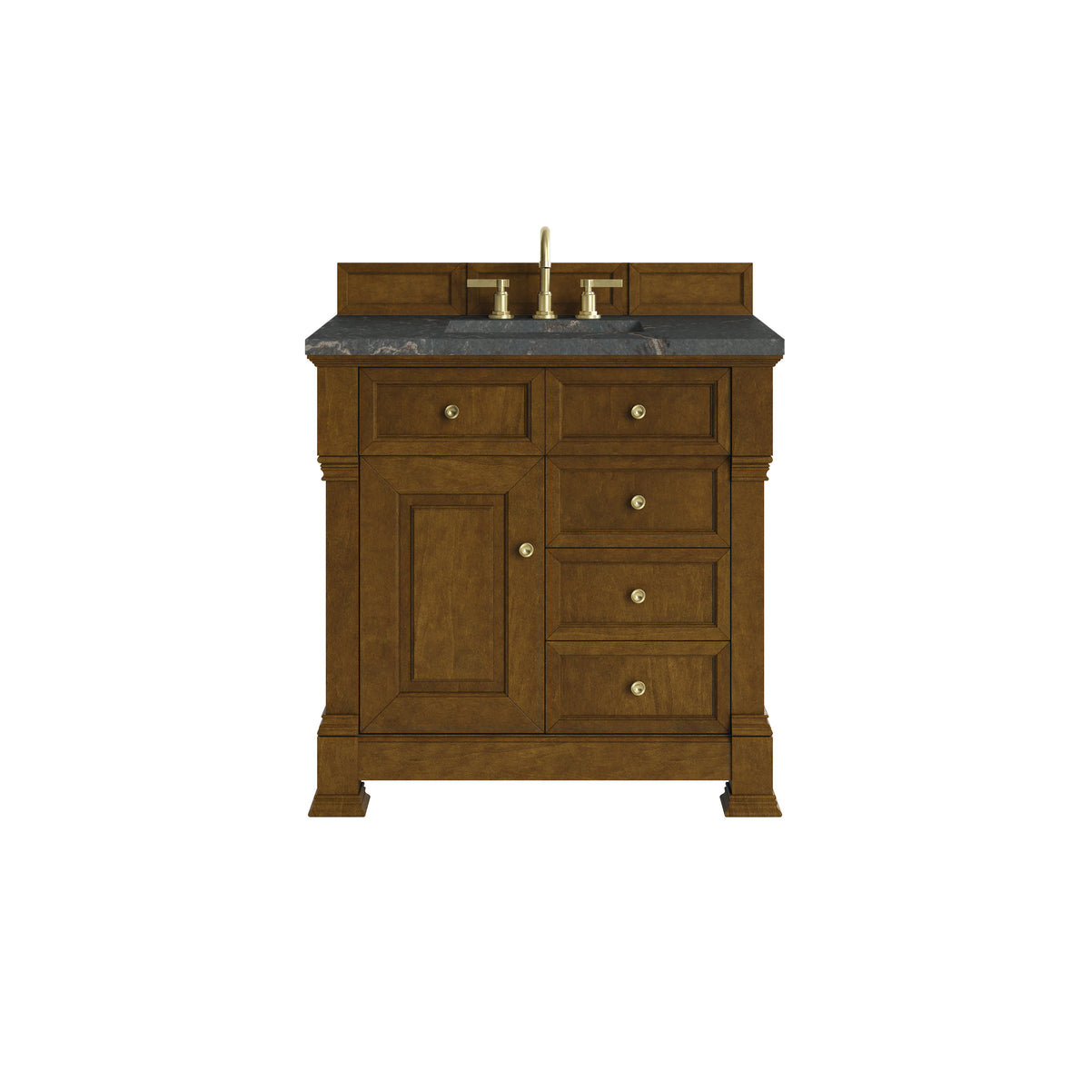 James Martin Brookfield 36" Single Bathroom Vanity, Honey Oak with Parisien Bleu countertop
