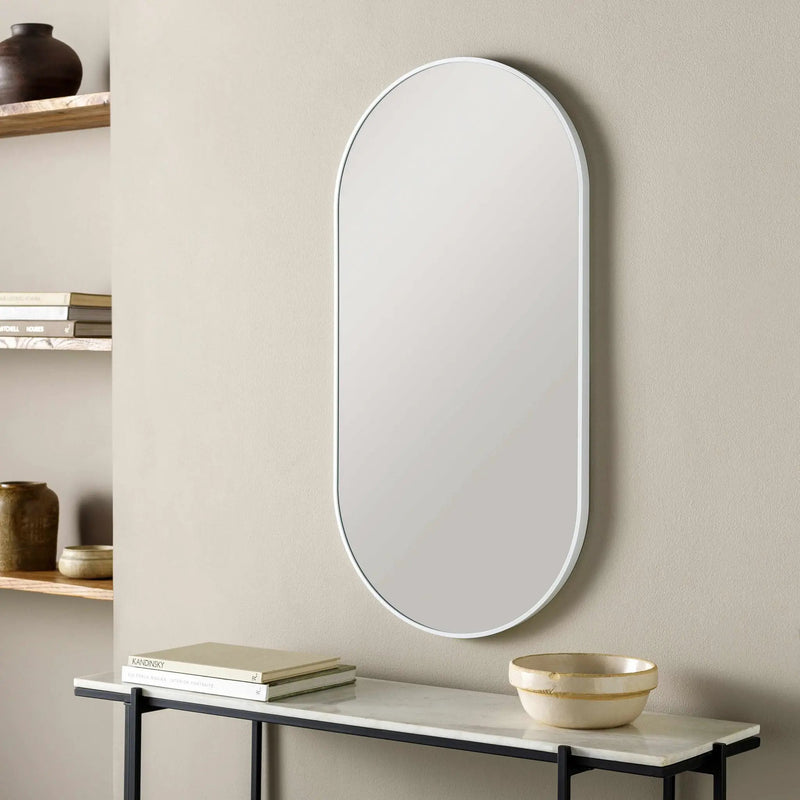 Hagenburg White Iron Frame Mirror by Boutique Rugs