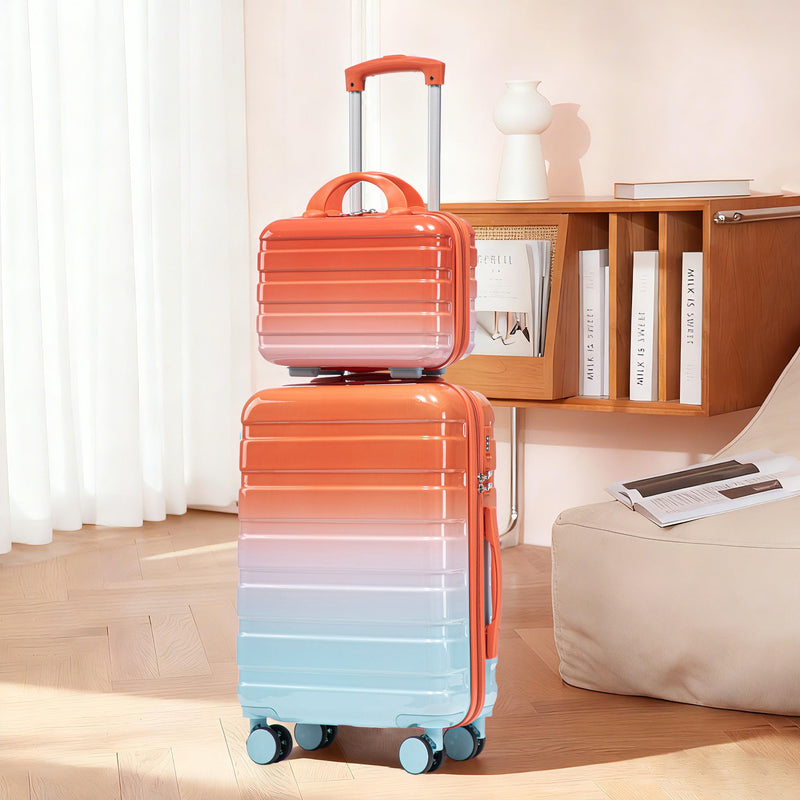 2 Pc PC Spinner Wheel Luggage Set with Lock - Gradient Blue Red, photo 12 of 43