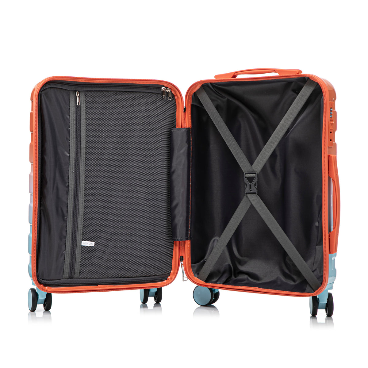 2 Pc PC Spinner Wheel Luggage Set with Lock - Gradient Blue Red, photo 18 of 43