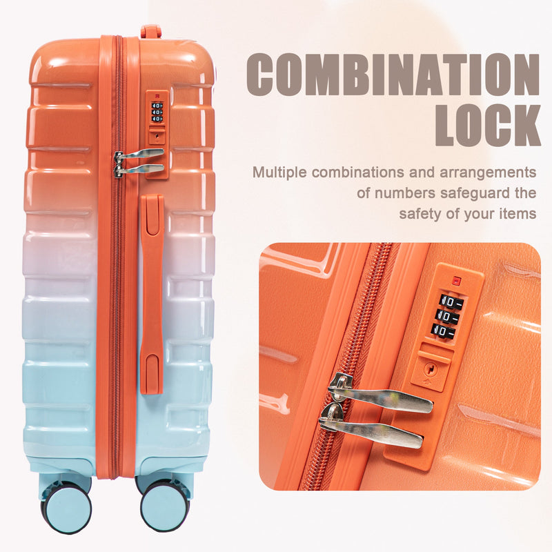 2 Pc PC Spinner Wheel Luggage Set with Lock - Gradient Blue Red, photo 6 of 43