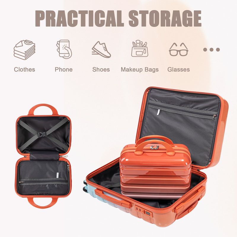 2 Pc PC Spinner Wheel Luggage Set with Lock - Gradient Blue Red, photo 8 of 43