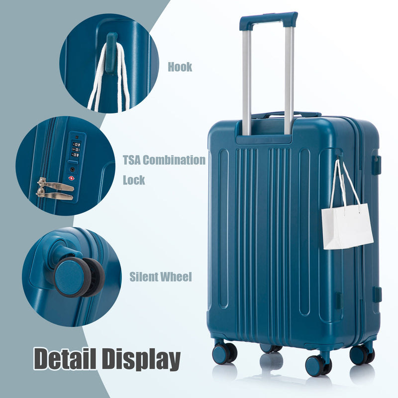 3-Piece ABS Spinner Wheel Luggage Set 20"/24"/28" Dark Blue, photo 11 of 27
