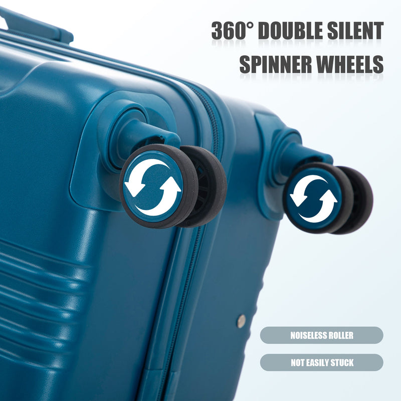 3-Piece ABS Spinner Wheel Luggage Set 20"/24"/28" Dark Blue, photo 12 of 27