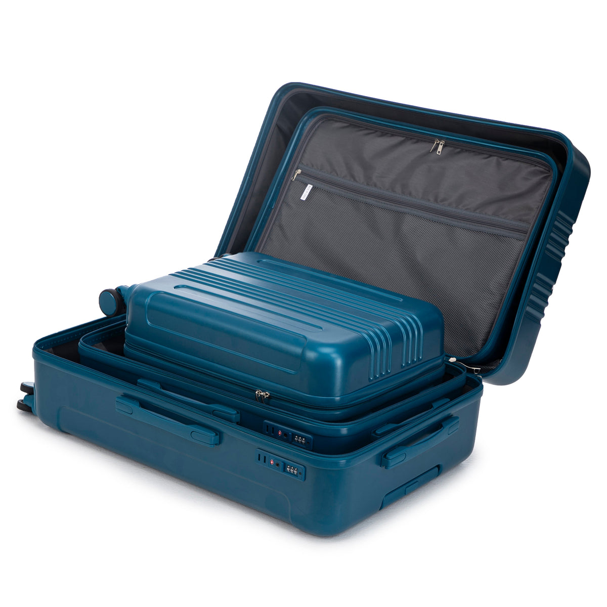 3-Piece ABS Spinner Wheel Luggage Set 20"/24"/28" Dark Blue, photo 20 of 27