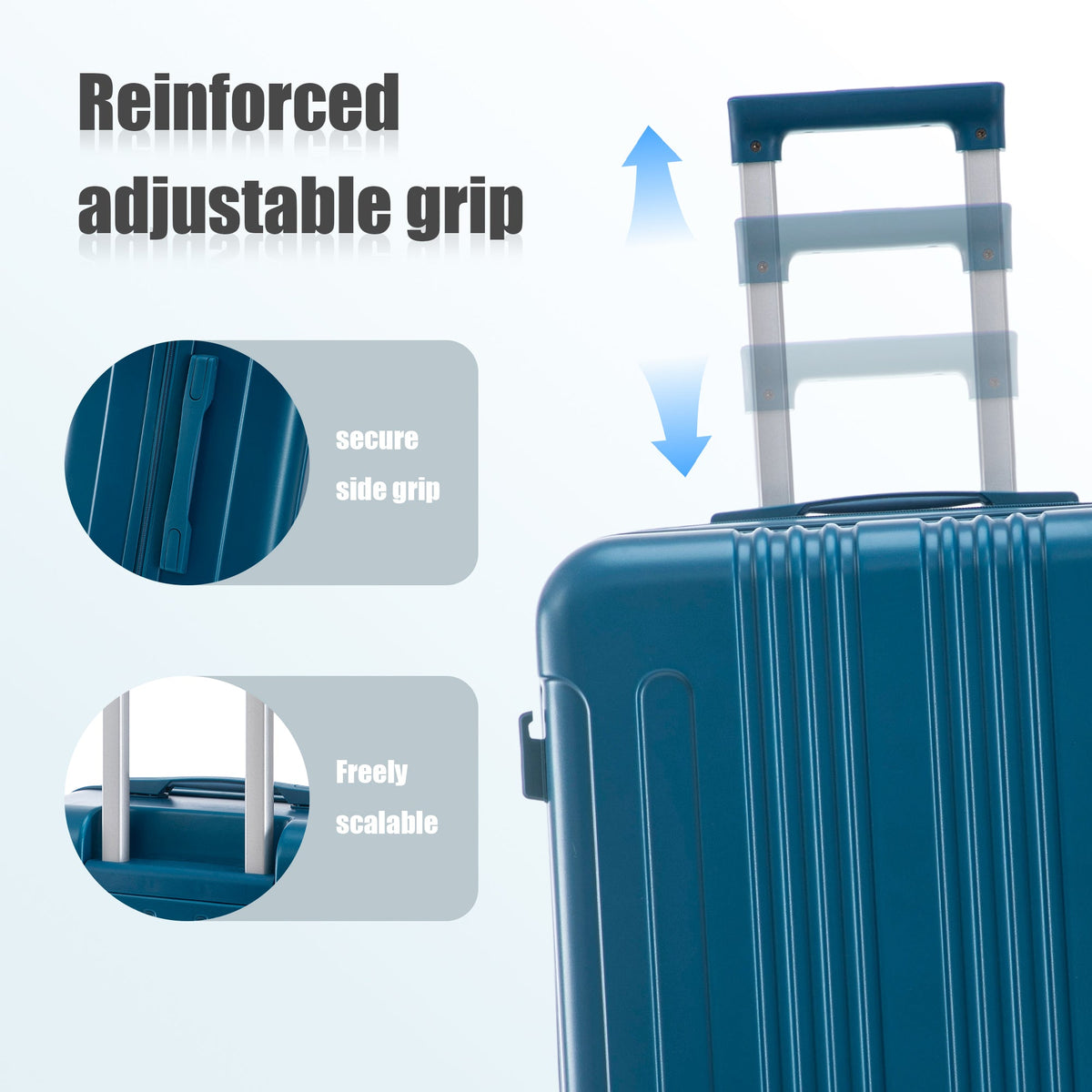 3-Piece ABS Spinner Wheel Luggage Set 20"/24"/28" Dark Blue, photo 9 of 27