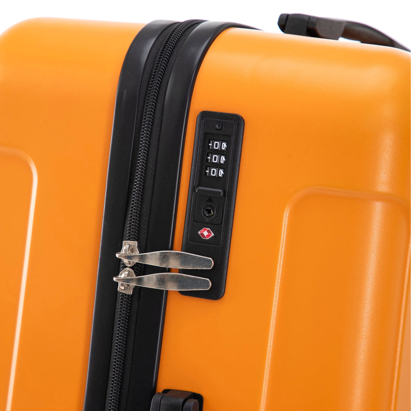 3-Piece ABS Spinner Wheel Luggage Set with TSA Lock - Black and Orange, photo 15 of 27