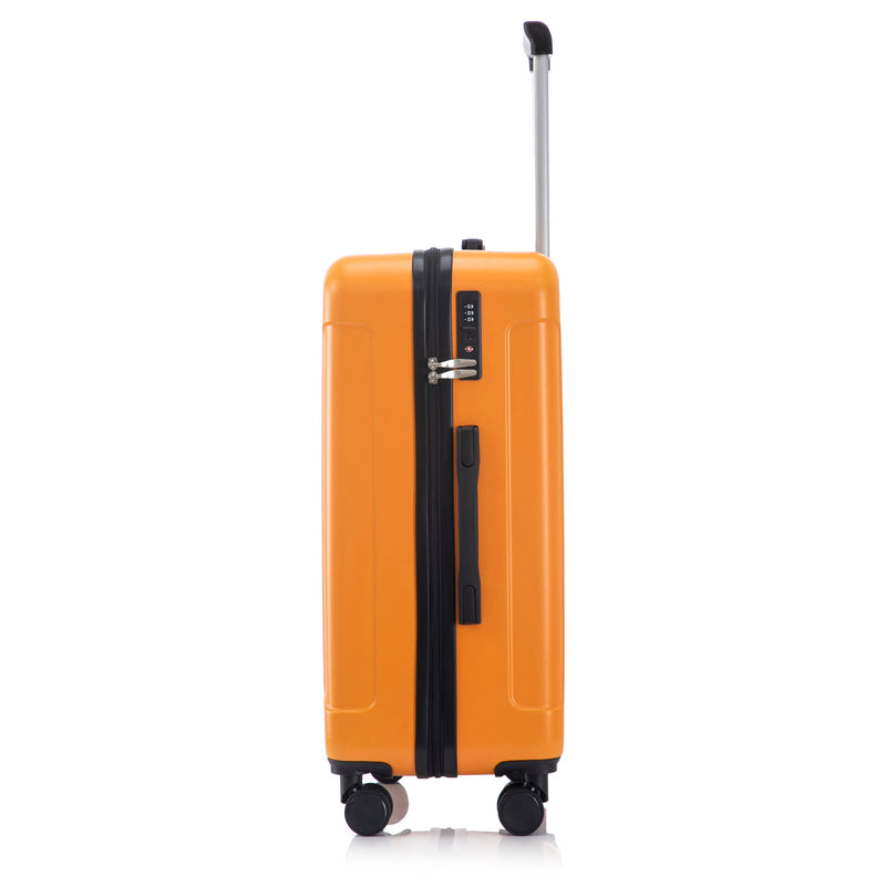 3-Piece ABS Spinner Wheel Luggage Set with TSA Lock - Black and Orange, photo 26 of 27