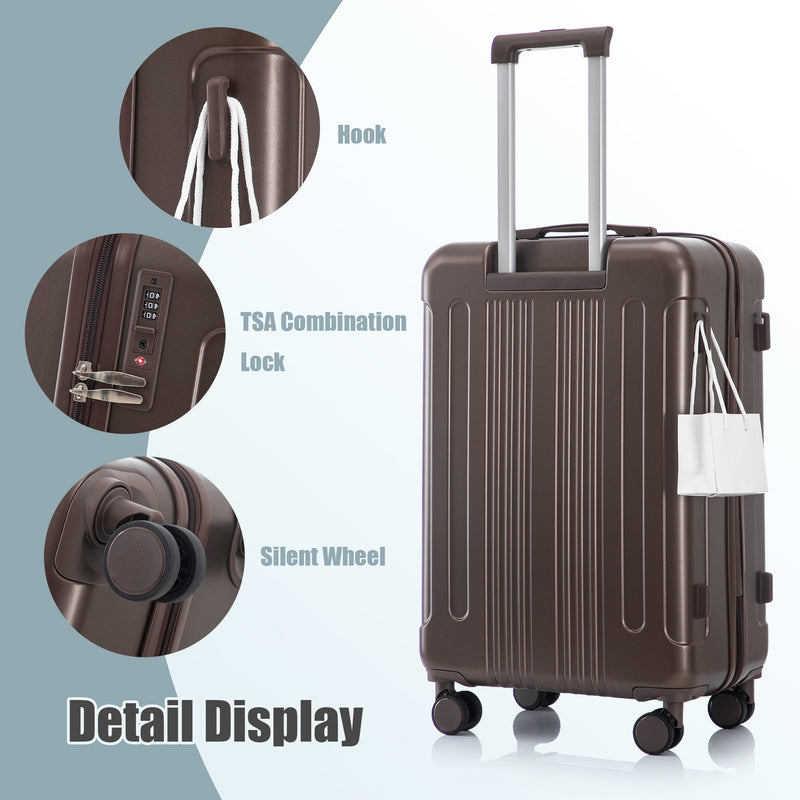 3 Piece ABS Spinner Wheel Luggage Set with Spinner Wheels - Brown, photo 11 of 27