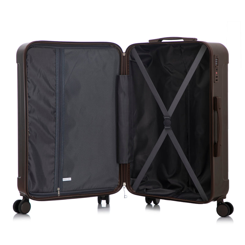 3 Piece ABS Spinner Wheel Luggage Set with Spinner Wheels - Brown, photo 19 of 27
