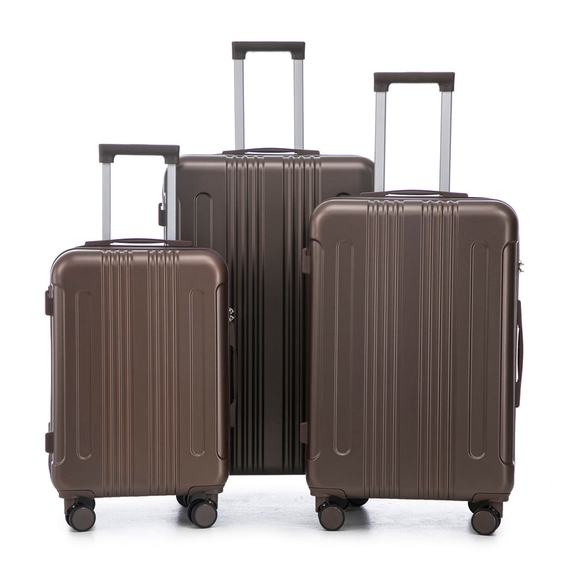 3 Piece ABS Spinner Wheel Luggage Set with Spinner Wheels - Brown, photo 21 of 27