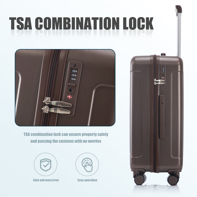 3 Piece ABS Spinner Wheel Luggage Set with Spinner Wheels - Brown, photo 3 of 27